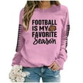 thumbnail image 3 of IYYVV Womens Football Sweatshirt 2024 Crewneck Long Sleeve Pullover Shirts Trendy Casual Fall Clothes Football Mom Hoodies Plus Szie EB34-Pink XL, 3 of 4