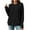 Black, variant on Admvng Women's Hoodie Ribbed Knit Drawstring Hood Kangaroo Pocket Oversized Long Sleeve Solid Casual Pullover Sweatshirt Tops