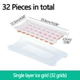 thumbnail image 2 of ​32-Cavity BPA-Free Ice Cube Tray with Leakproof Lid - Dishwasher Safe, Push-Release Design for Cocktails & Home Use, Large Capacity Freezer Organizer (2.2cm Cubes, Food Grade Plastic)​​ white, 2 of 6