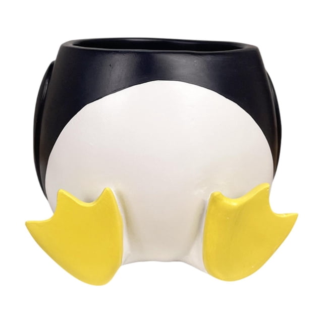 Penguin Flower Pot de flores Creative Resin Garden Estatua de animales Potter para para el patio de la ventana del patio Decoración del