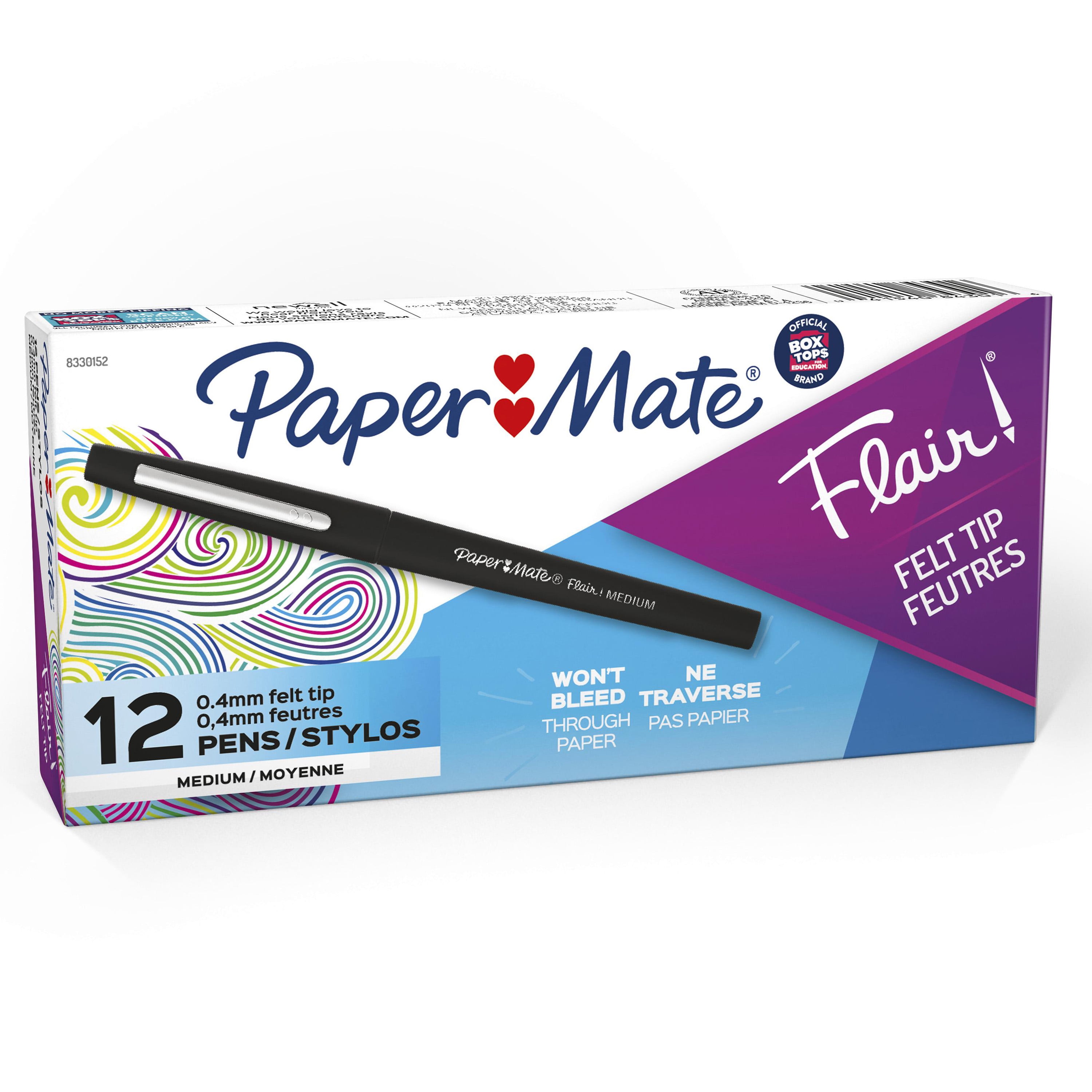 12-Count Paper Mate Flair Felt Tip Pens Medium Point Black 