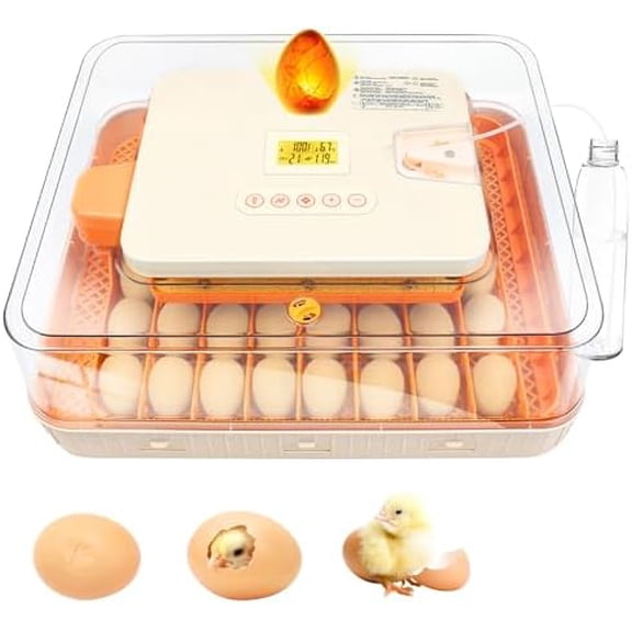 56 Egg Incubator with Automatic Egg Turning and Humidity Control, Egg Incubators for Hatching Eggs Chicken Ducks Goose Quail Pigeon Turkey, Automatic Incubator for Home Classroom Lab Farm