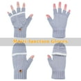 thumbnail image 4 of Winter Fingerless Gloves Mittens for Women Men Warm Wool Knitted Convertible Flip Top Mittens for Cold Weather, 4 of 6