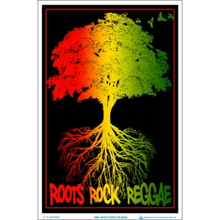 Roots Rock Reggae Black Light Poster 23 x 35