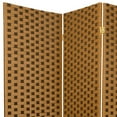 thumbnail image 2 of Red Lantern 6 ft. Tall Woven Fiber Folding Screen - Two Tone Brown - 6 Panel, 2 of 3