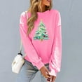 thumbnail image 4 of Women's Crewneck Christmas Sweatshirts Top Fashion Cute Xmas Tree Printed Shirts Pullover Winter Long Sleeve Sweaters Loose Plus Size Blouses Tops, 4 of 6