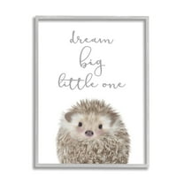 Stupell Industries Dream Big Little One Adorable Inspirational Hedgehog,11 x 14,Designed by Leah Straatsma