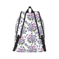 thumbnail image 2 of Naloa Violets Flowers Canvas Backpack for Men Women Rucksack Casual Travel Daypack College Tote Satchel Bookbag for Teens-Medium, 2 of 7