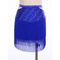 thumbnail image 3 of Jizyo Jupes de Danse Latine pour Femmes Ballroom Tango Salsa Rumba Jupe à Franges Swing Tenue de Danse Bleu G, 3 of 7