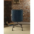 thumbnail image 2 of Vintage Blue Top Grain Leather Office Chair, 2 of 5