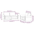 thumbnail image 4 of vidaXL 2 Piece Sofa Set with Cushions Light Grey Velvet, 4 of 4