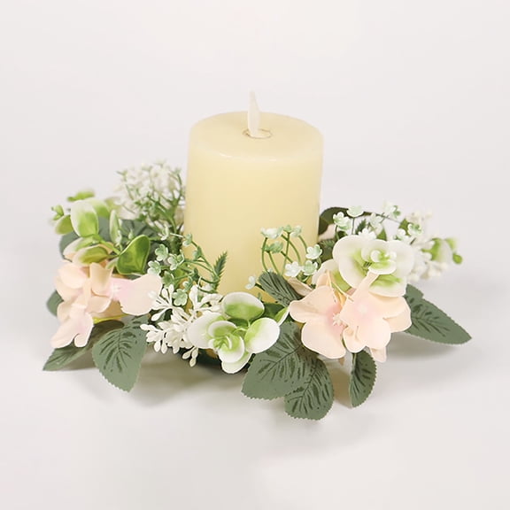 Event & Party - Hydrangea Candle Rings Floral Candle Ring for Pillar Candle - Elegant Party Décor for Centerpieces and Home
