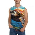 thumbnail image 1 of Fotbe Colorful Underwater Sea Turtle Men's Camiseta sin Mangas Estampada para Hombres, Playera Casual para Gimnasio, Entrenamiento, Playa-Large, 1 of 7