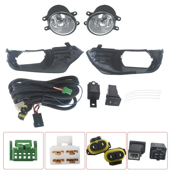 Genrics Clear Left Right Bumper Fog Lights w/Switch Kit Replacement for 2007-2009 Toyota Camry