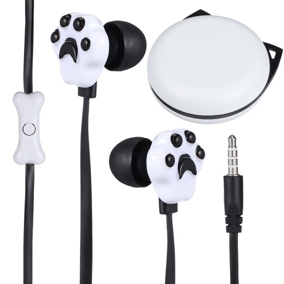 OULII Wired Cat Ear Earphones With Microphone Kawaii Headphones Kitten Wired Earbuds Cartoon Over Ear Headphones Animal Girl Design