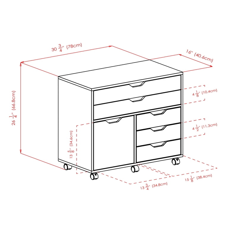 Winsome, Mobile Storage Cabinet, 20633, Black Finish - Walmart.com