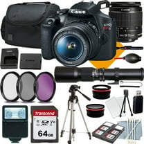 Canon EOS Rebel T7 DSLR Camera with 18-55mm Commander Starter Kit Lens Filters CASE 64Memory Cards(18PC)