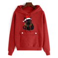 thumbnail image 5 of qucoqpe Women's Christmas Print Hooded Sweatshirt with Pocket, Long Sleeve Casual Pullover Hoodie, 5 of 6
