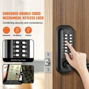 KFFKFF Mechanical Keyless Entry Door Lock with Handle, Water-proof Zinc Alloy, Double-sided Embedded Outdoor Gate Door Locks Set, Code Door Locks with 14 Digit Keypad, Waterproof Digital