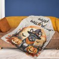 thumbnail image 4 of Happy Halloween French Bulldog Witches Hat Pumpkin Carving Cozy Fleece Blanket Dog Lover Gifts Warm Soft Throw Blanket - 02019, 4 of 5