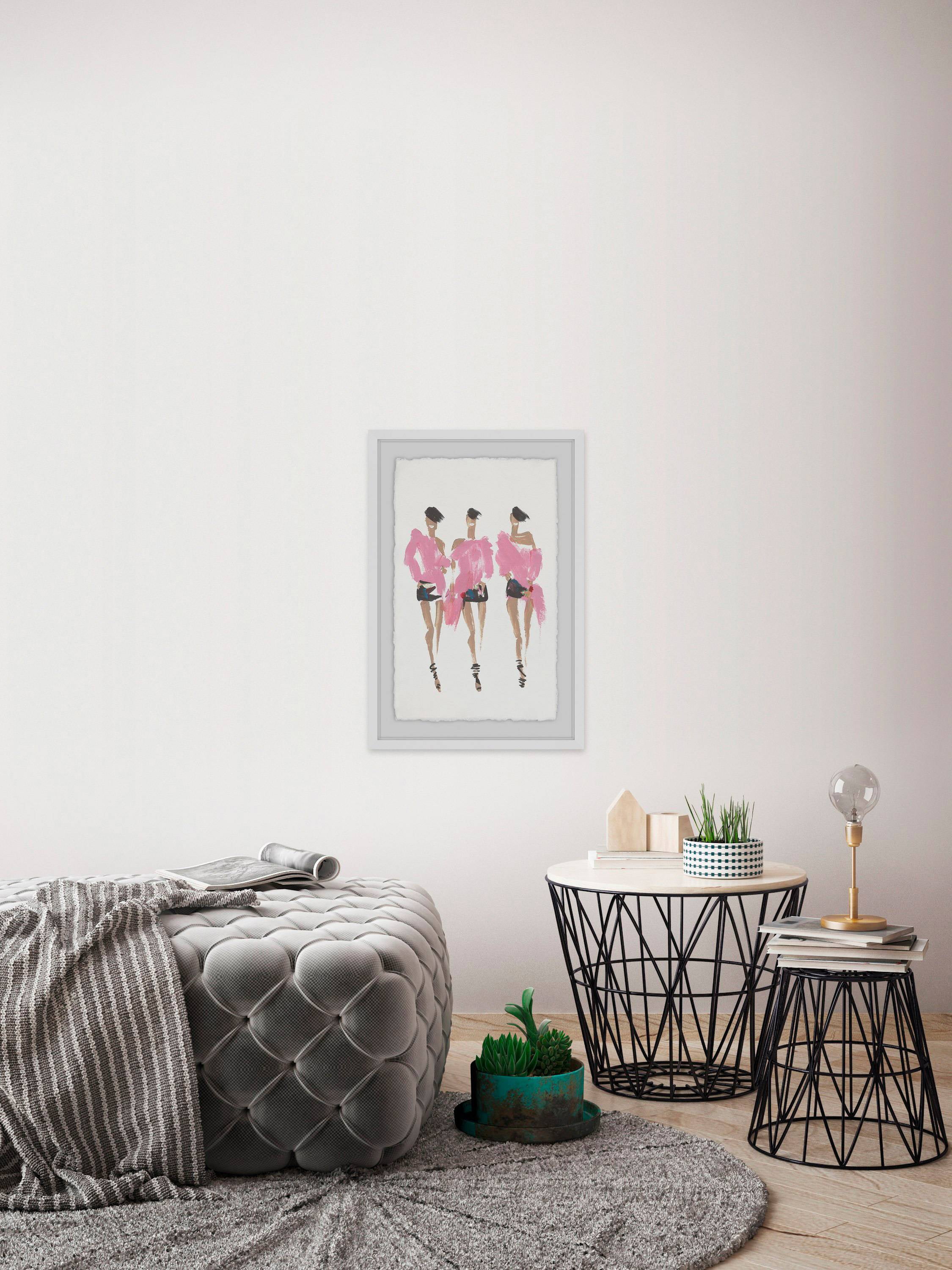 Posh in Pink Framed Painting Print