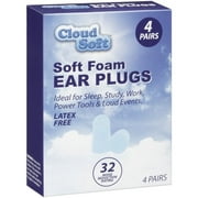 Cloud Soft Foam Ear Plugs, 4 Pair