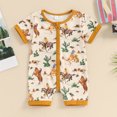 thumbnail image 2 of Okbabeha Baby Boys Summer Jumpsuit Casual Western Cow Print Short Sleeve Zipper Romper for Newborn Infant Cute Clothes, 2 of 7