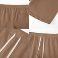 thumbnail image 4 of Domzle Men's Cotton Shorts Casual Elastic Waist Drawstring Lightweight Workout Lounge Beach Jersey Sweat Shorts Camel L, 4 of 4