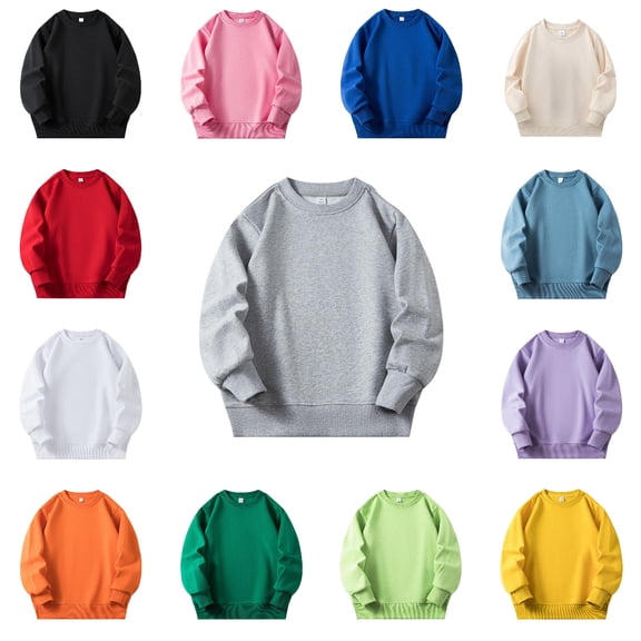 Babcutegg Kid Girls Blouses Crew Neck Casual Fashion Long Sleeve Soild Color Athletic Wear Spring and Fall Clothes for Girls Pink Size 7-8