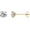 Gold & White, variant on 925 Sterling Silver 5mm Long Post Cubic Zirconia Stud Earrings for Women Men, CZ Studs Earrings Hypoallergenic[x7839]