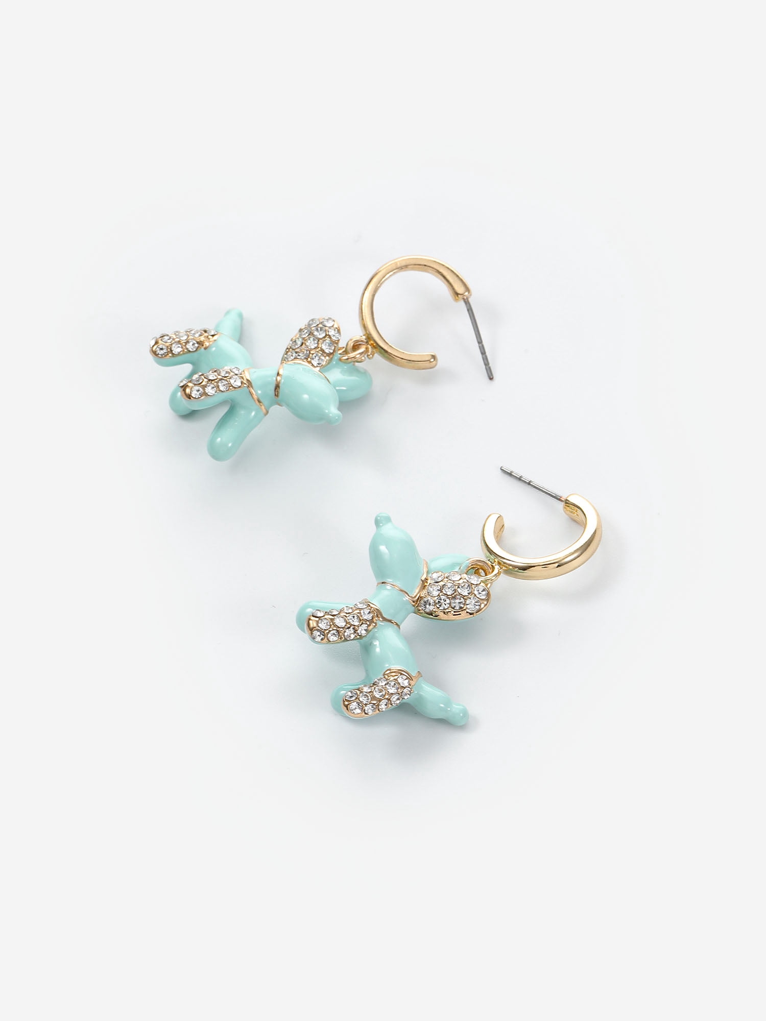 Packed Party Gold and Mint Balloon Animal Hoops, 1 Pair