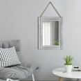 thumbnail image 3 of Arikago 12 x 16 in Wall Decorative Mirror, Rustic Wood Frame Rectangular Mirror with Hanging Rope for Entryway, Bedroom, Guest Bathroom, Living Room, Bedroom - Grey, 3 of 7