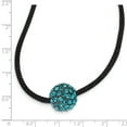 thumbnail image 2 of Black-plated Teal Crystal Fireball 16 Inch With ext Satin Cord Necklace, 2 of 2