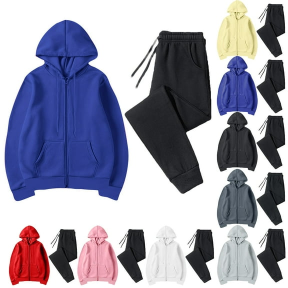 Ashirexll Womens 2 Piece Outfits, Womens Winter Sets, 2PCS Sports Tracksuit Long Sleeve Pullover Hoodie and Sweatpants Loose Fall Winter Suit