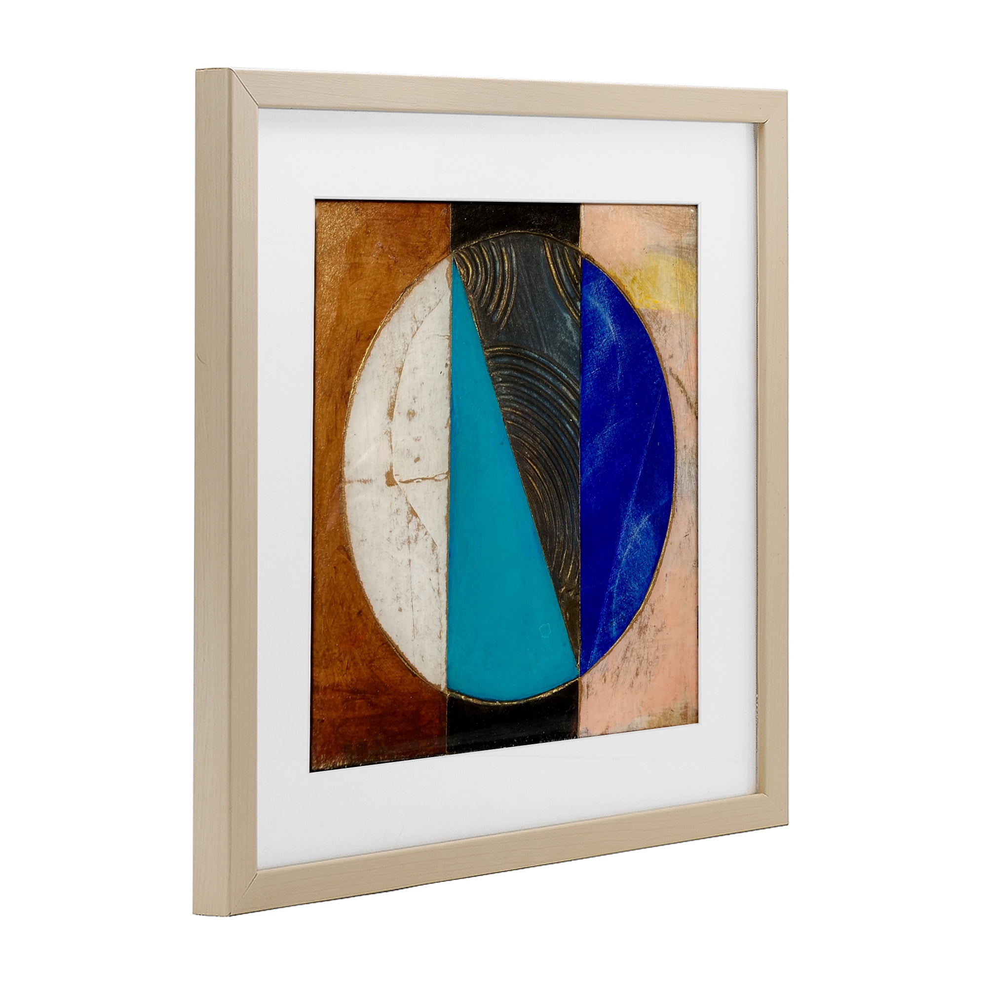 Stupell Industries Structured Circle Abstraction Birch Framed Print Under Glass, design by Matthew Finger