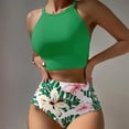 thumbnail image 4 of Conjunto de bikini con estilo para mujer, traje de baño de dos piezas, traje de baño sólido, ropa de playa OAVQHLG3B Store  lin121212, 4 of 4