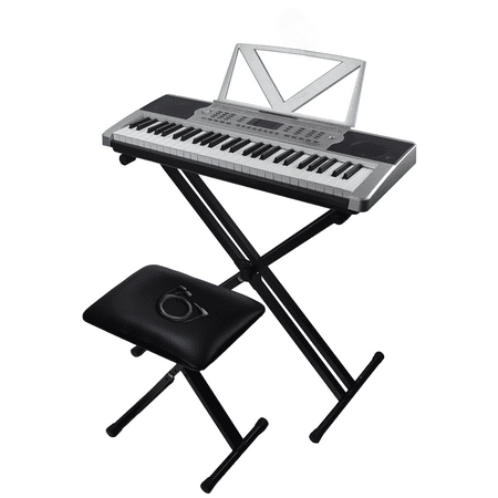 Sawtooth 54 Key Portable Keyboard with Stand, Bench, Earbuds & Built in (Best Piano Midi Sound Module)