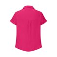 thumbnail image 4 of Summer T-Shirts For Womens Turndown Collar Blouse Tops Front Button Tee Short Sleeve Tops Plain Basic Tunic Blouses Baggy Boho Dressy Work Shirts Trends Lightweight Blouses 2025, 4 of 5