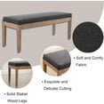 thumbnail image 5 of Upholstered Entryway Bench Farmhouse Shoe Benches for Hallway Porch Bedroom Bench for End of Bed Dining Bench for Dining Table Dining Room Kitchen Window with Wood Legs, Linen, Charcoal, 5 of 18