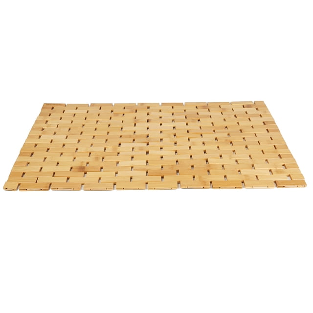 Alfombra de baño Mind Reader, madera rayón, color marrón bambú, 60 x 42 cm