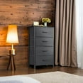 thumbnail image 4 of Dresser for Bedroom with 4 Storage Drawers, Small Dresser Chest of Fabric Drawers with Sturdy Steel Frame, Wood Top, Dark Grey, 4 of 13