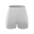thumbnail image 3 of A2Y Women's Lightweight Short Length Fitness Workout Seamless Ribbed Biker Shorts White 2X3X, 3 of 5
