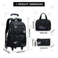 thumbnail image 3 of IvyH Rolling Backpack 3pcs Wheeled Backpack Lightweight Waterproof Schoolbag Set with Lunch Bag Pen Case,Dark Black, 3 of 6