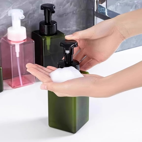 KGJQ 250/450ML Press Foaming Soap Dispenser, Refillable Hand Soap Shampoo Shower Gel Container, Empty Pump Lotion Bottle for Bathroom