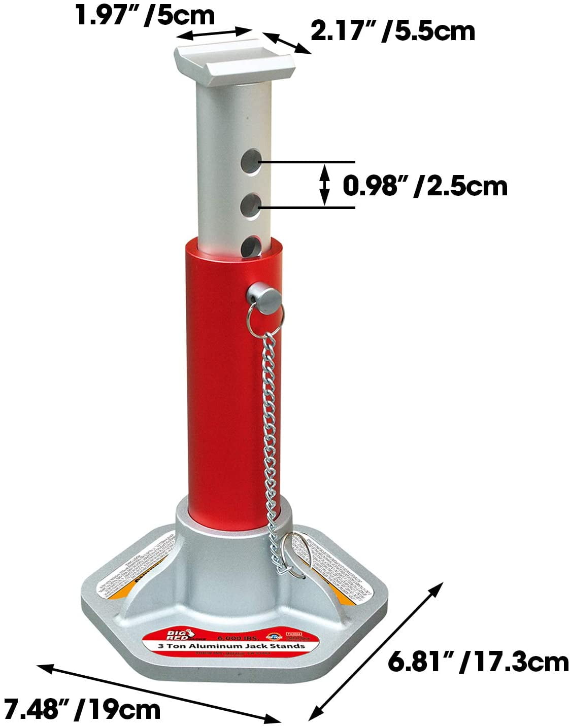 Torin BIG RED 3 Ton Aluminum 1 Pair Jack Stands,DMT43004