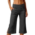 thumbnail image 3 of ibiyuan Womens Summer Pants Wide Leg Elastic Waist Palazzo Pants Plus Size Loose Fit Womens Trousers Drawstring Womens Lounge Pants Business Casual Outfits, 3 of 9