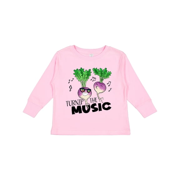 Inktastic Turnip the Music Partying Vegetables Boys or Girls Long Sleeve Toddler T-Shirt