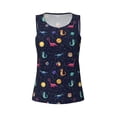 thumbnail image 3 of Picia Space Dinosaur Pattern Women's Workout Tank Top,Breathable Activewear,Slim Fit Athletic Top,Versatile Workout Moisture-wicking top-X-Large, 3 of 9