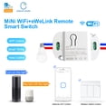 thumbnail image 3 of Smart Light Bombilla Socket Sala de estar Dormitorio Dormitorio Oficina Control remoto Batería Powered 2.4G Controlador de base Dispositivo inteligente 3 Interruptor de pandillas Inevent HA012031-04B, 3 of 7
