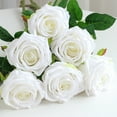 thumbnail image 2 of 1 Branch Artificial Flower Fresh-keeping Artistic Bright-colored Romantic Faux Silk Rose Flower Stem Party Decor, 2 of 7